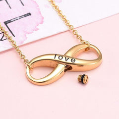Forever Love Infinity Shaped Cremation Urn Necklace