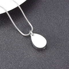 "Forever Loved" Teardrop Cremation Urn Necklace