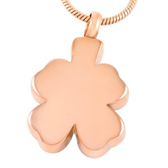 Four Leaf Clover Cremation Urn Necklace With Rhinestones