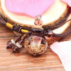 Glass Flask Shaped Cremation Urn Necklace