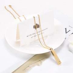 Gold Column With Rhinestone Cremation Urn Necklace