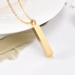 Gold Column With Rhinestone Cremation Urn Necklace