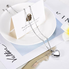 Gold/Silver Highly Polished Heart Cremation Urn Necklace