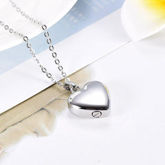Gold/Silver Highly Polished Heart Cremation Urn Necklace