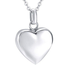 Gold/Silver Highly Polished Heart Cremation Urn Necklace