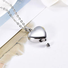 Gold/Silver Highly Polished Heart Cremation Urn Necklace