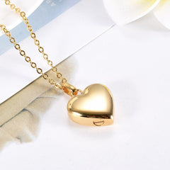 Gold/Silver Highly Polished Heart Cremation Urn Necklace