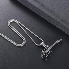 Electric Guitar Cremation Urn Necklace
