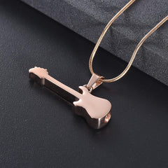 Electric Guitar Cremation Urn Necklace
