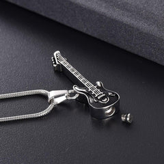 Electric Guitar Cremation Urn Necklace