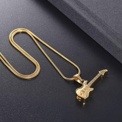 Electric Guitar Cremation Urn Necklace