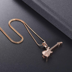 Electric Guitar Cremation Urn Necklace