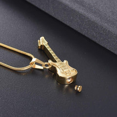 Electric Guitar Cremation Urn Necklace