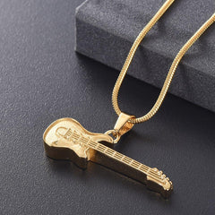 Electric Guitar Cremation Urn Necklace