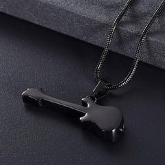 Electric Guitar Cremation Urn Necklace