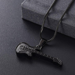 Electric Guitar Cremation Urn Necklace