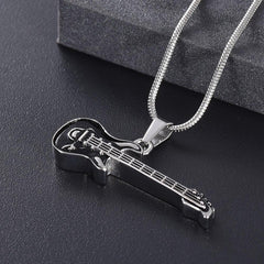 Electric Guitar Cremation Urn Necklace
