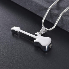 Electric Guitar Cremation Urn Necklace
