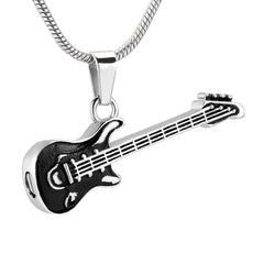 Electric Guitar Cremation Urn Necklace