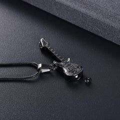 Electric Guitar Cremation Urn Necklace