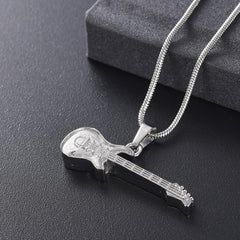Electric Guitar Cremation Urn Necklace