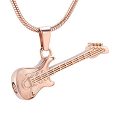 Electric Guitar Cremation Urn Necklace