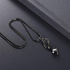 Heart & Angel Wing Cremation Urn Necklace