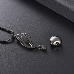 Heart & Angel Wing Cremation Urn Necklace