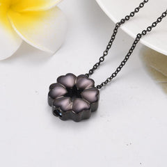 Heart Flower Cremation Urn Necklace