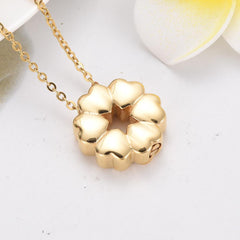 Heart Flower Cremation Urn Necklace
