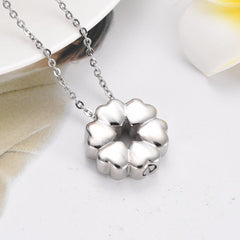 Heart Flower Cremation Urn Necklace