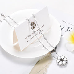 Heart Flower Cremation Urn Necklace