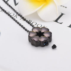 Heart Flower Cremation Urn Necklace