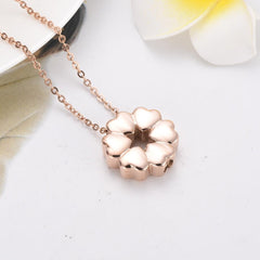 Heart Flower Cremation Urn Necklace