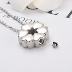 Heart Flower Cremation Urn Necklace
