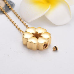 Heart Flower Cremation Urn Necklace