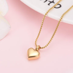 Small Heart Shaped Cremation Urn Necklace