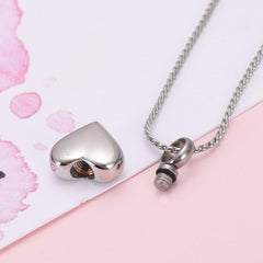 Small Heart Shaped Cremation Urn Necklace