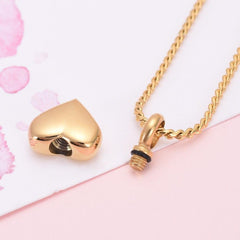 Small Heart Shaped Cremation Urn Necklace