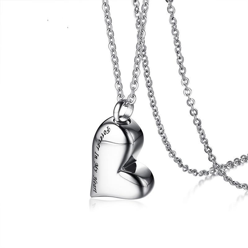 Heart Shaped Cremation Urn Necklace Engraved With 
