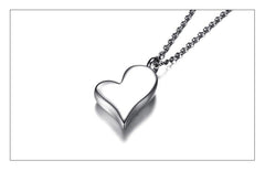 Heart Shaped Cremation Urn Necklace Engraved With "Forever In My Heart"