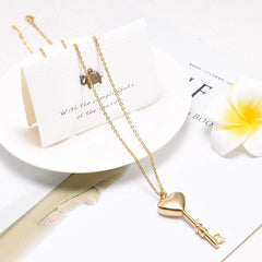 Heart Shaped Key Cremation Urn Necklace