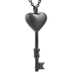 Heart Shaped Key Cremation Urn Necklace