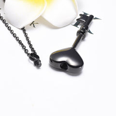 Heart Shaped Key Cremation Urn Necklace