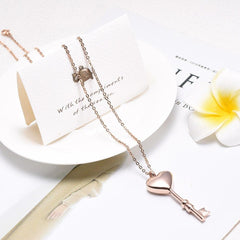 Heart Shaped Key Cremation Urn Necklace