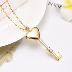 Heart Shaped Key Cremation Urn Necklace