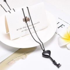 Heart Shaped Key Cremation Urn Necklace