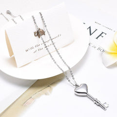 Heart Shaped Key Cremation Urn Necklace