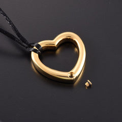 Heart Shaped Modern Cremation Urn Necklace