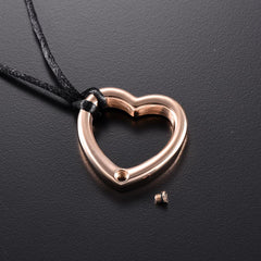 Heart Shaped Modern Cremation Urn Necklace